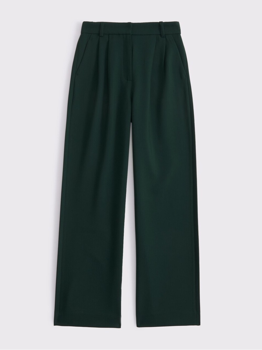 Abercrombie & Fitch Sloane Tailored Wide Leg Pants Dark Green Size 26 Short